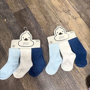 2 Kids' Blue and White Socks Set